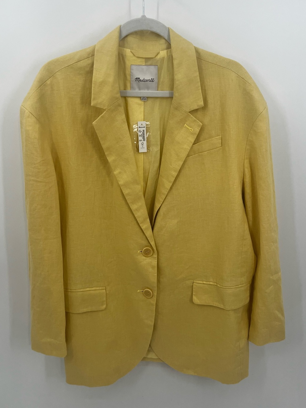 Madewell the Oversized Yellow Linen Blazer - Picture 2 of 14